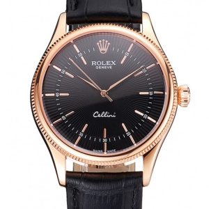 Superclone Rolex Cellini 38mm Black Dial REP016815
